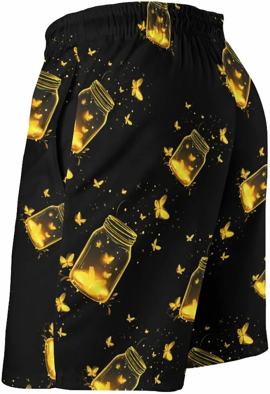Jar Fireflies Men's Swim Trunks Quick Dry Board Shorts Breathable Summer Beach Shorts Bathing Suits
