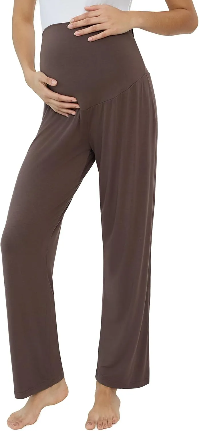 Joyaria Womens Maternity/Pregnancy Sweatpants Long Yoga/Pajama/Lounge Pants Over The Belly