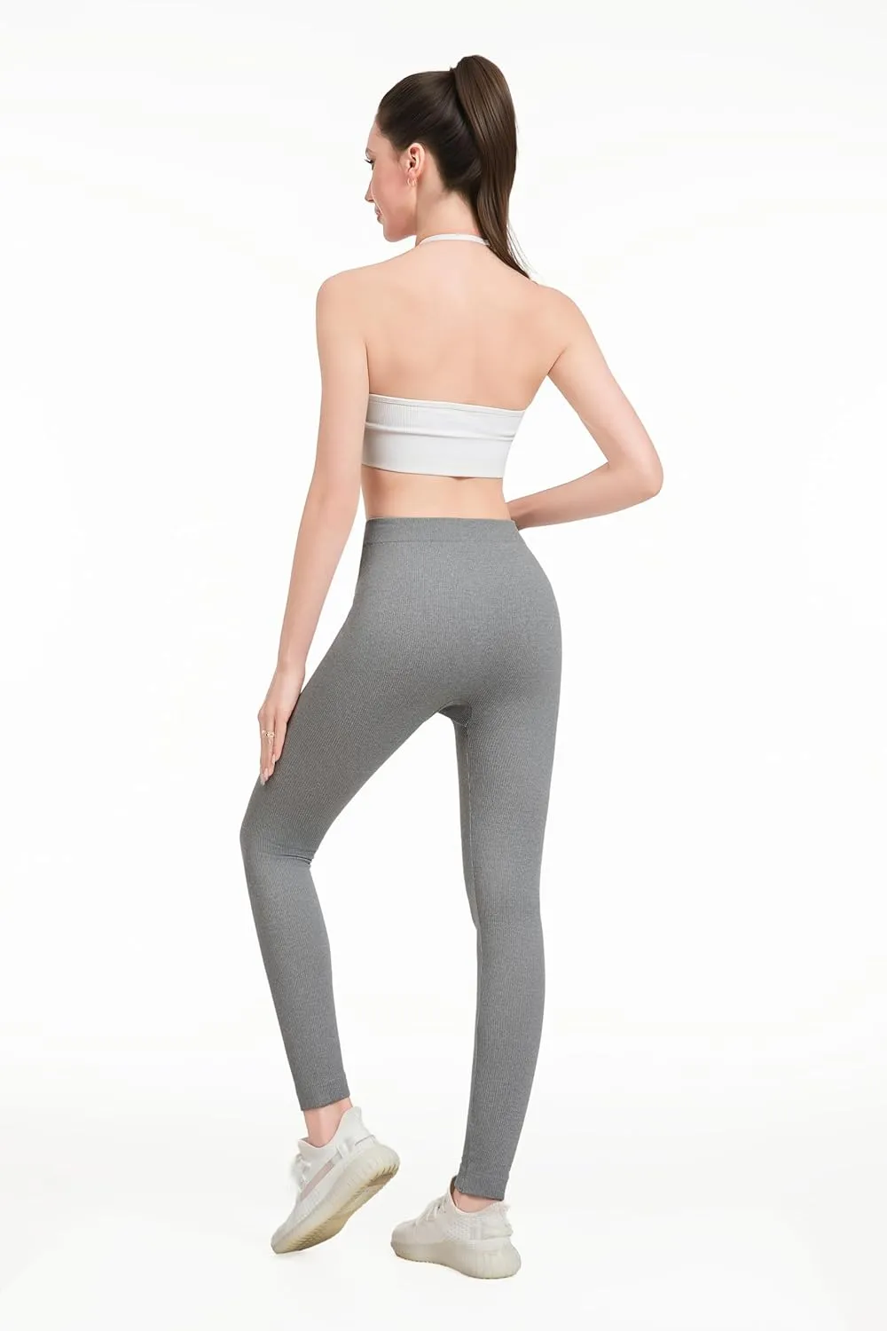 just one Womens High-Waisted Leggings; Coordinated 4-Pack Designs for Workout, Lounging, and Everyday Comfort.