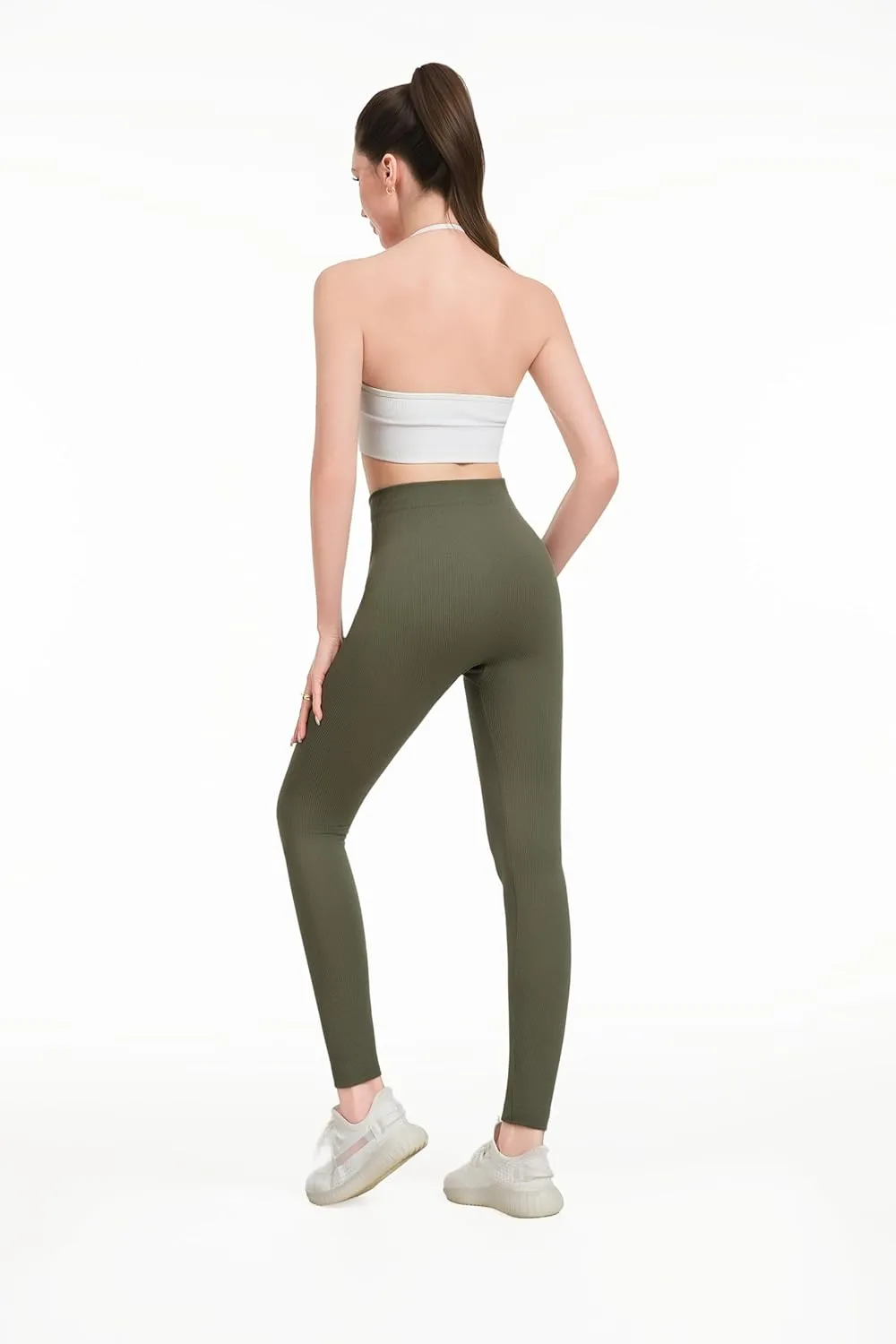 just one Womens High-Waisted Leggings; Coordinated 4-Pack Designs for Workout, Lounging, and Everyday Comfort.