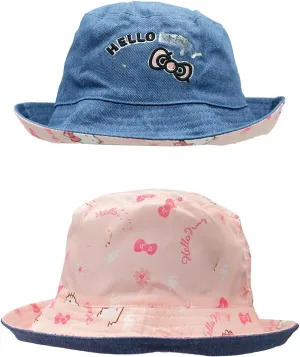 Kawaii Bucket Hat for Women, Cotton Print Double-Side-Wear Reversible Bucket Hat Trendy Lightweight Fishing Cap Sun Hat