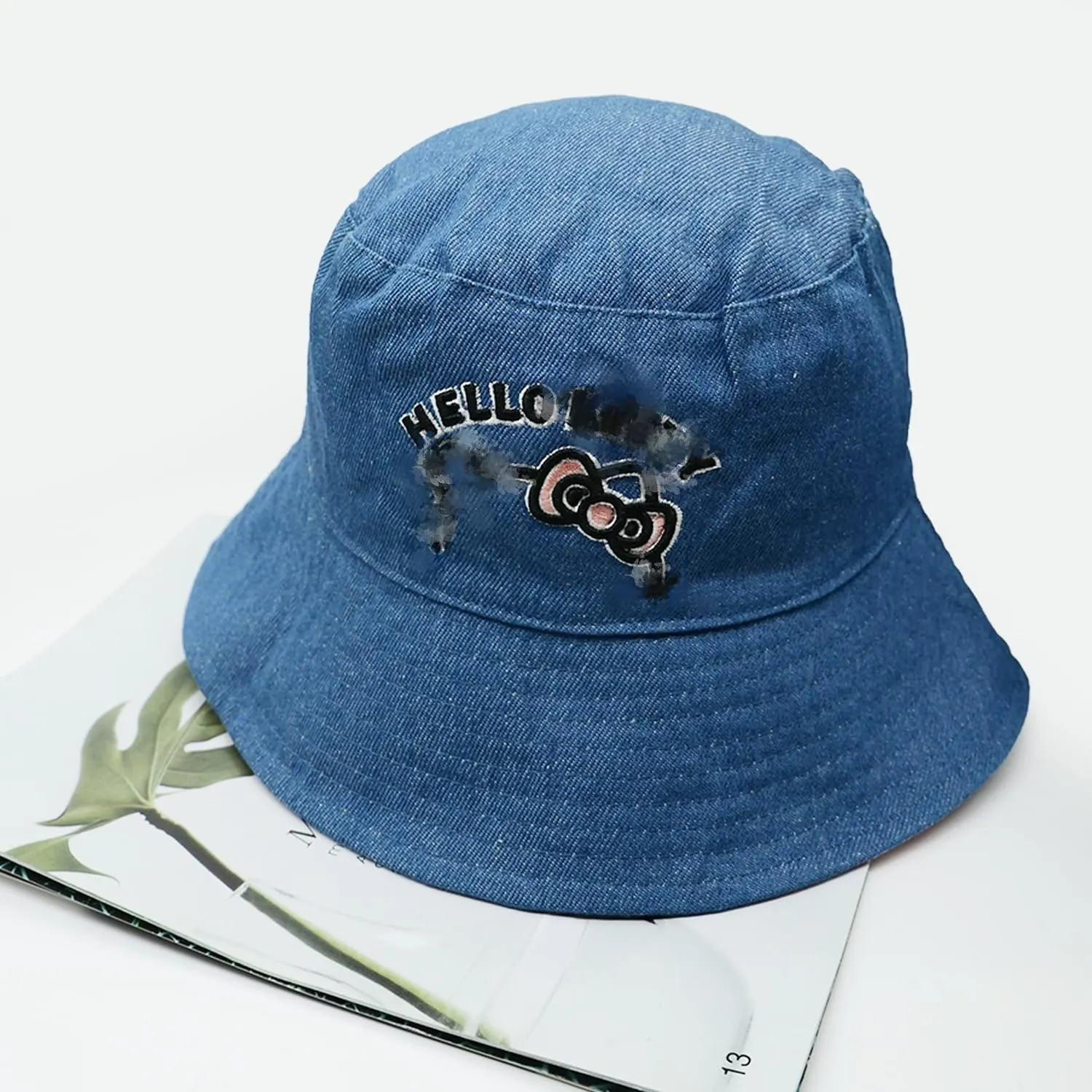 Kawaii Bucket Hat for Women, Cotton Print Double-Side-Wear Reversible Bucket Hat Trendy Lightweight Fishing Cap Sun Hat