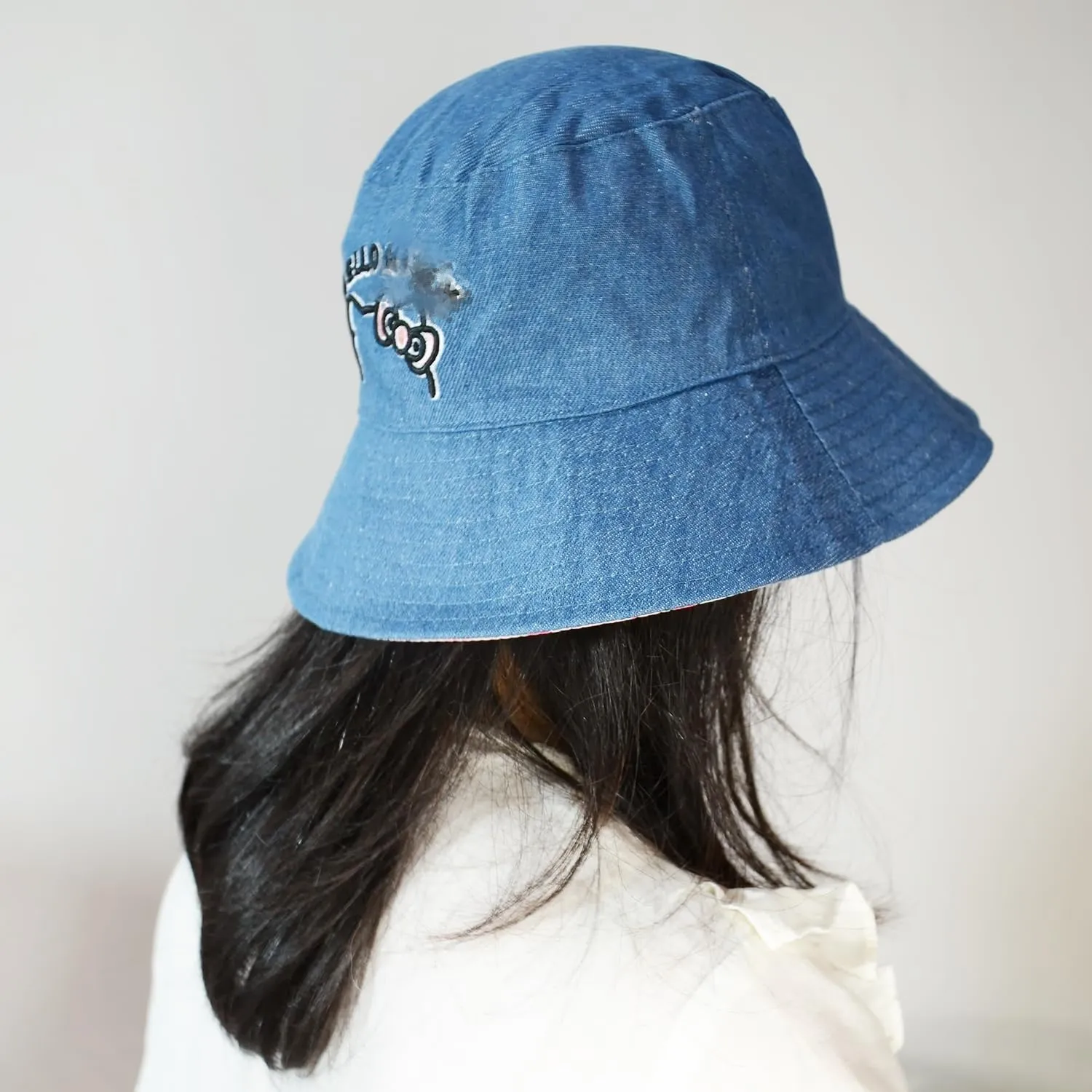 Kawaii Bucket Hat for Women, Cotton Print Double-Side-Wear Reversible Bucket Hat Trendy Lightweight Fishing Cap Sun Hat