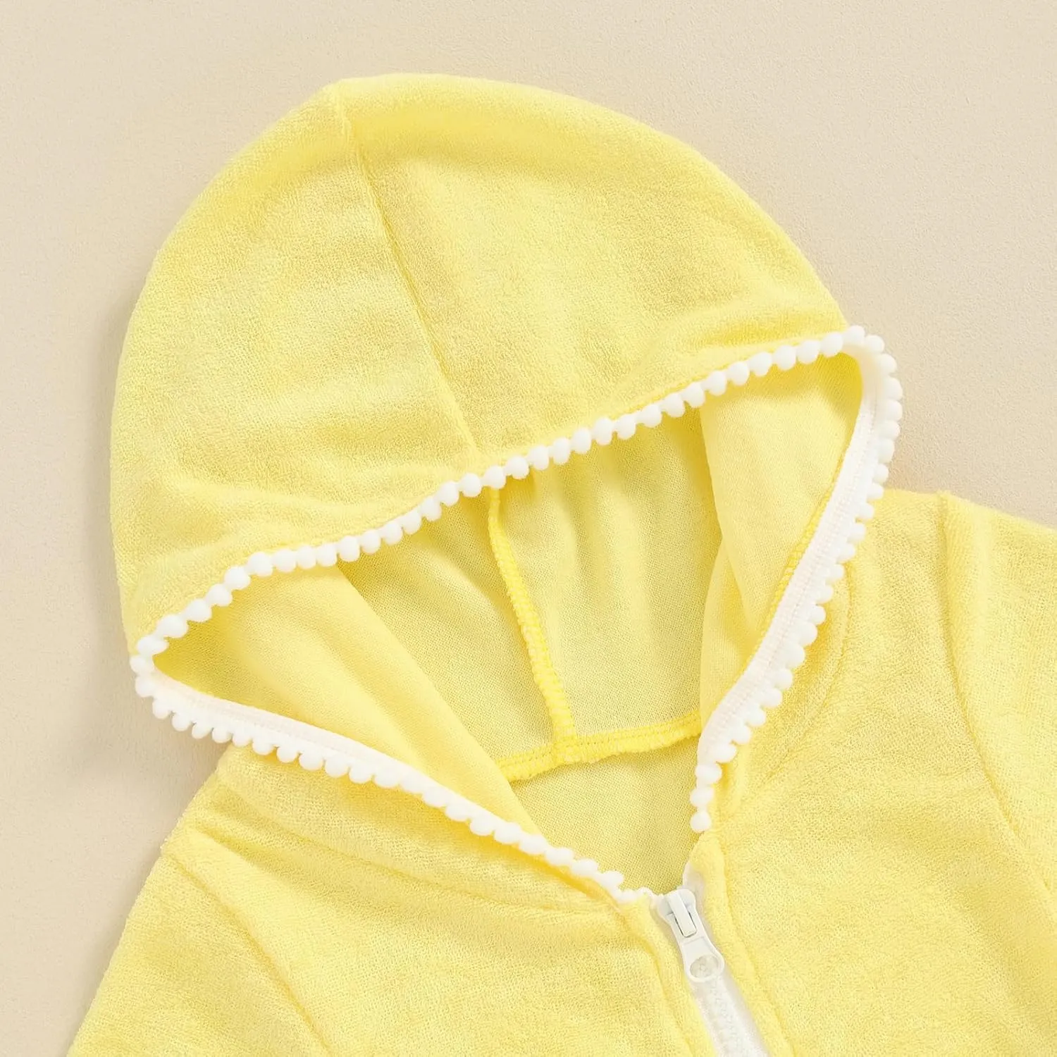 Kid Girls Swim Cover Up Kid Hooded Zip-Up Terry Swimsuit Coverup Towel Bathing Suit Bathrobe Pool Beach Robe Dress