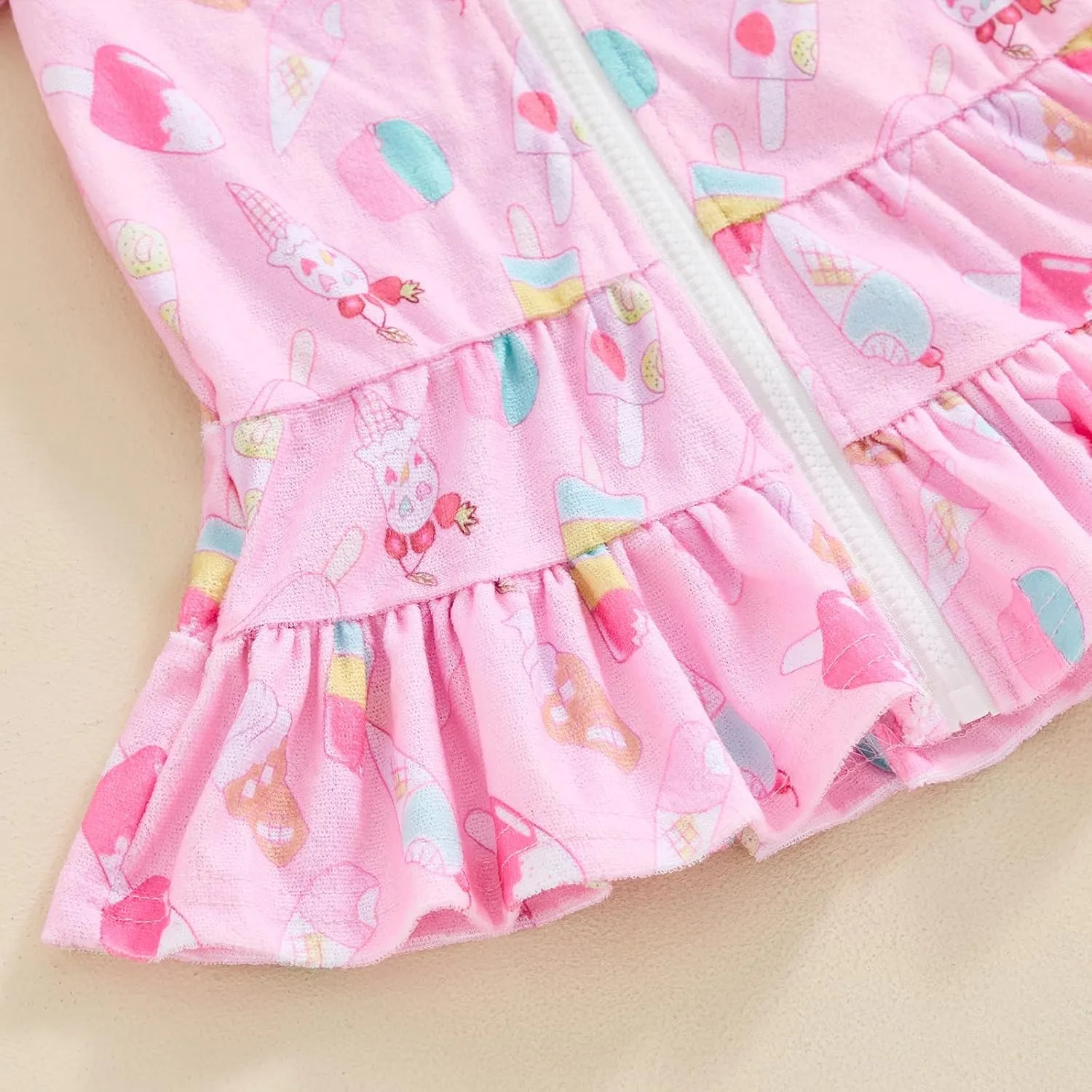 Kid Girls Swim Cover Up Kid Hooded Zip-Up Terry Swimsuit Coverup Towel Bathing Suit Bathrobe Pool Beach Robe Dress