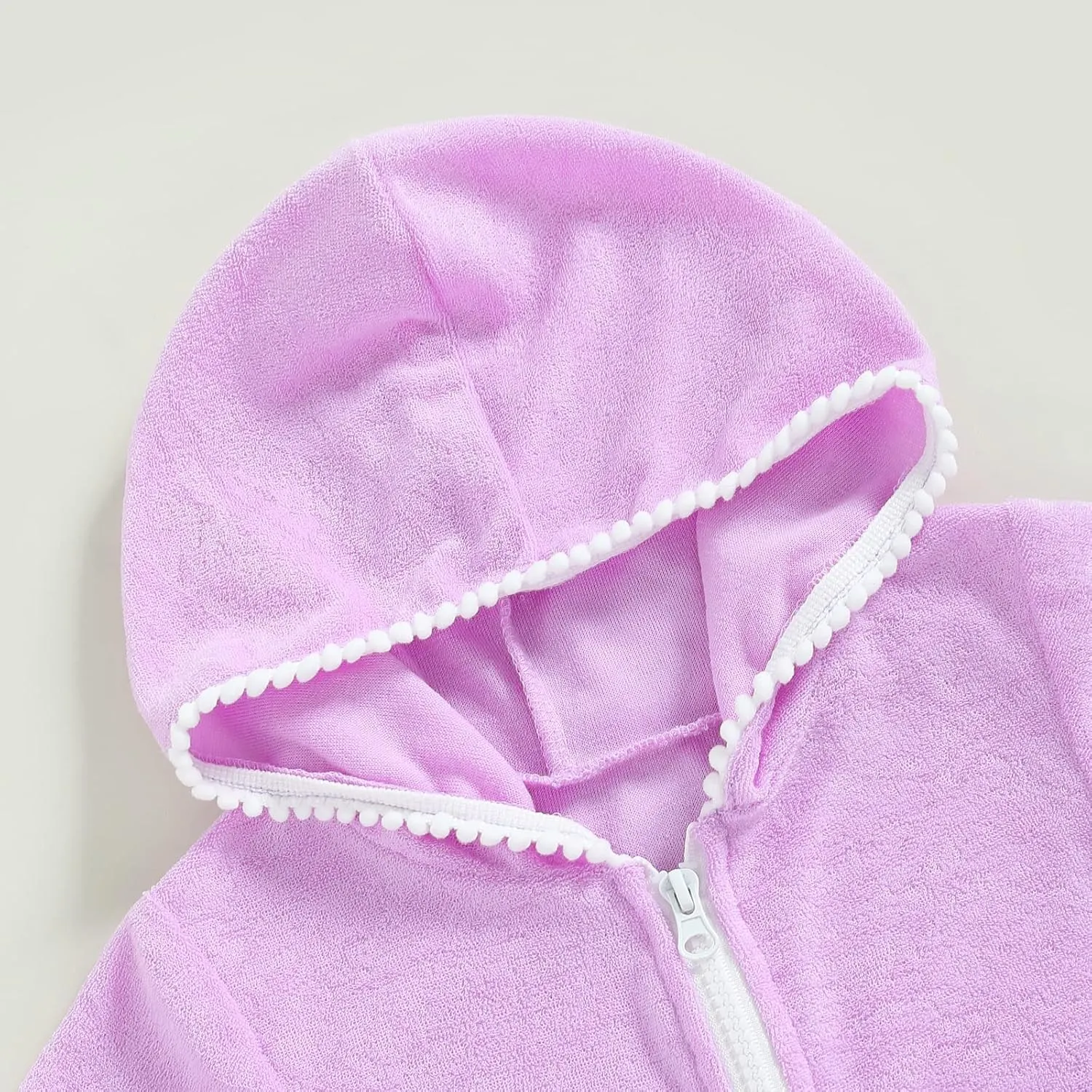 Kid Girls Swim Cover Up Kid Hooded Zip-Up Terry Swimsuit Coverup Towel Bathing Suit Bathrobe Pool Beach Robe Dress
