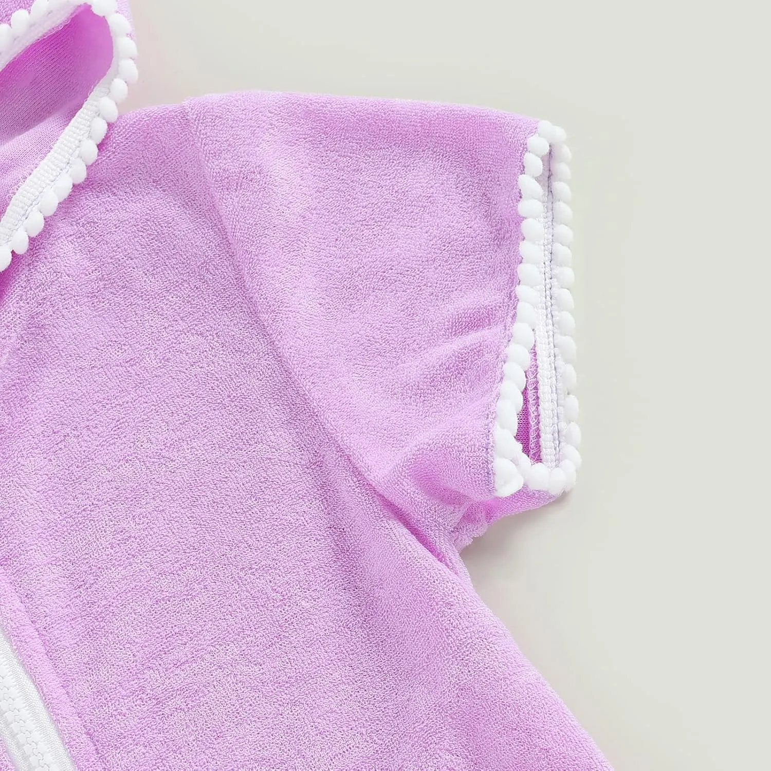 Kid Girls Swim Cover Up Kid Hooded Zip-Up Terry Swimsuit Coverup Towel Bathing Suit Bathrobe Pool Beach Robe Dress