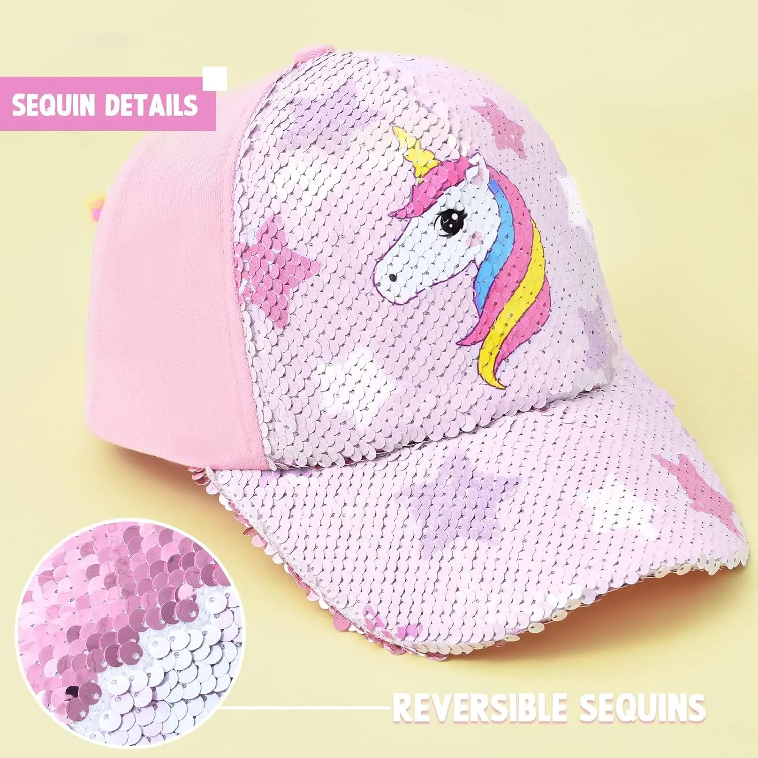 Kids Baseball Hat Unicorn Girls Baseball Cap Toddler Trucker Hat Girls Hats for Kids Ages 4-8