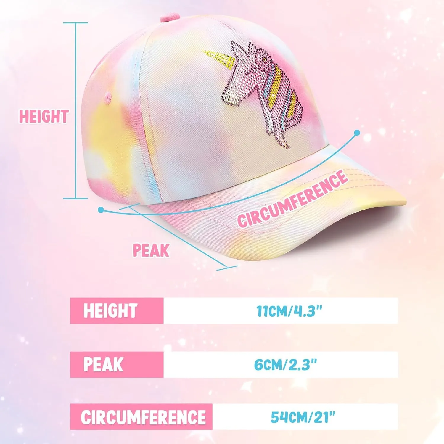 Kids Baseball Hat Unicorn Girls Baseball Cap Toddler Trucker Hat Girls Hats for Kids Ages 4-8