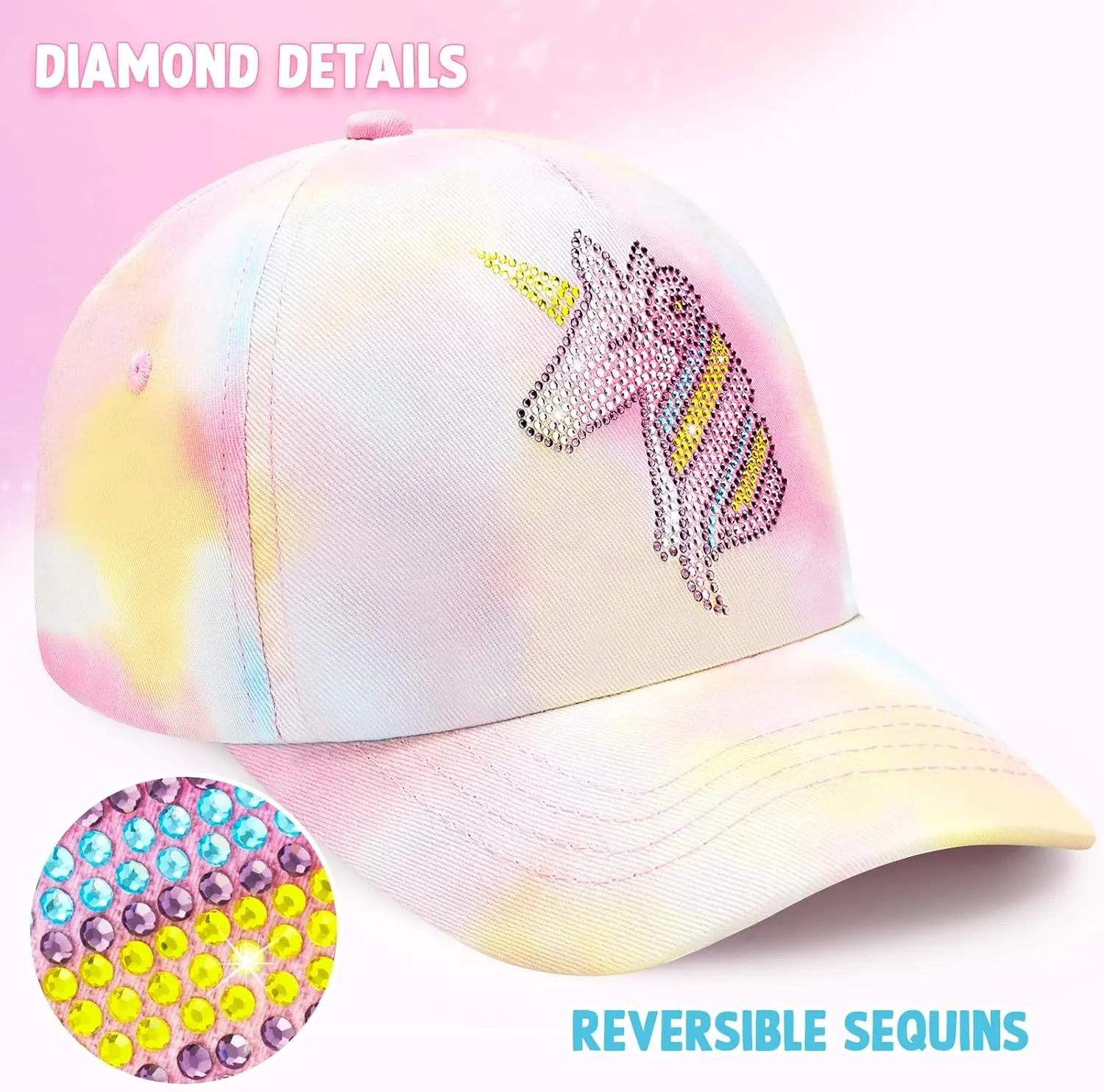 Kids Baseball Hat Unicorn Girls Baseball Cap Toddler Trucker Hat Girls Hats for Kids Ages 4-8