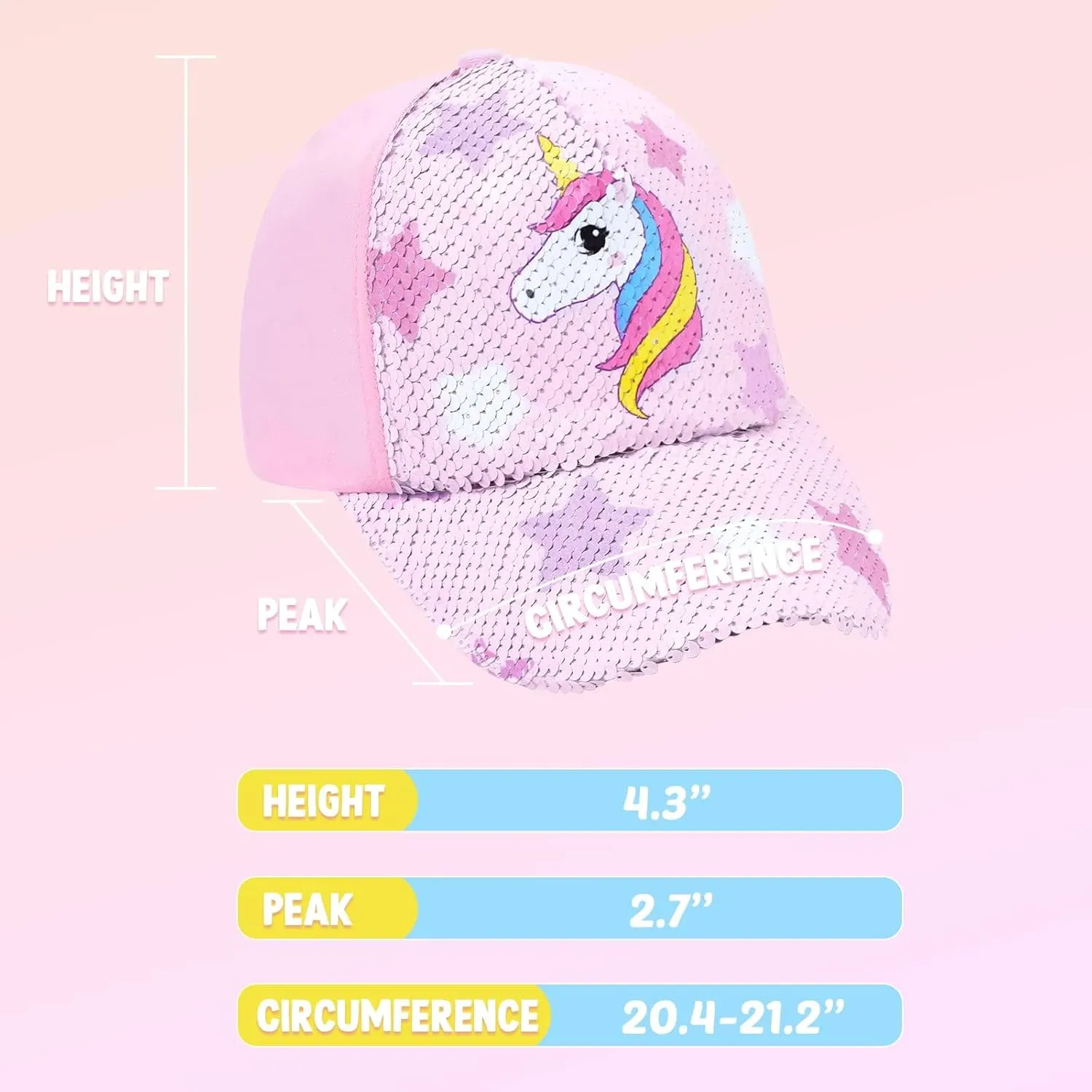 Kids Baseball Hat Unicorn Girls Baseball Cap Toddler Trucker Hat Girls Hats for Kids Ages 4-8