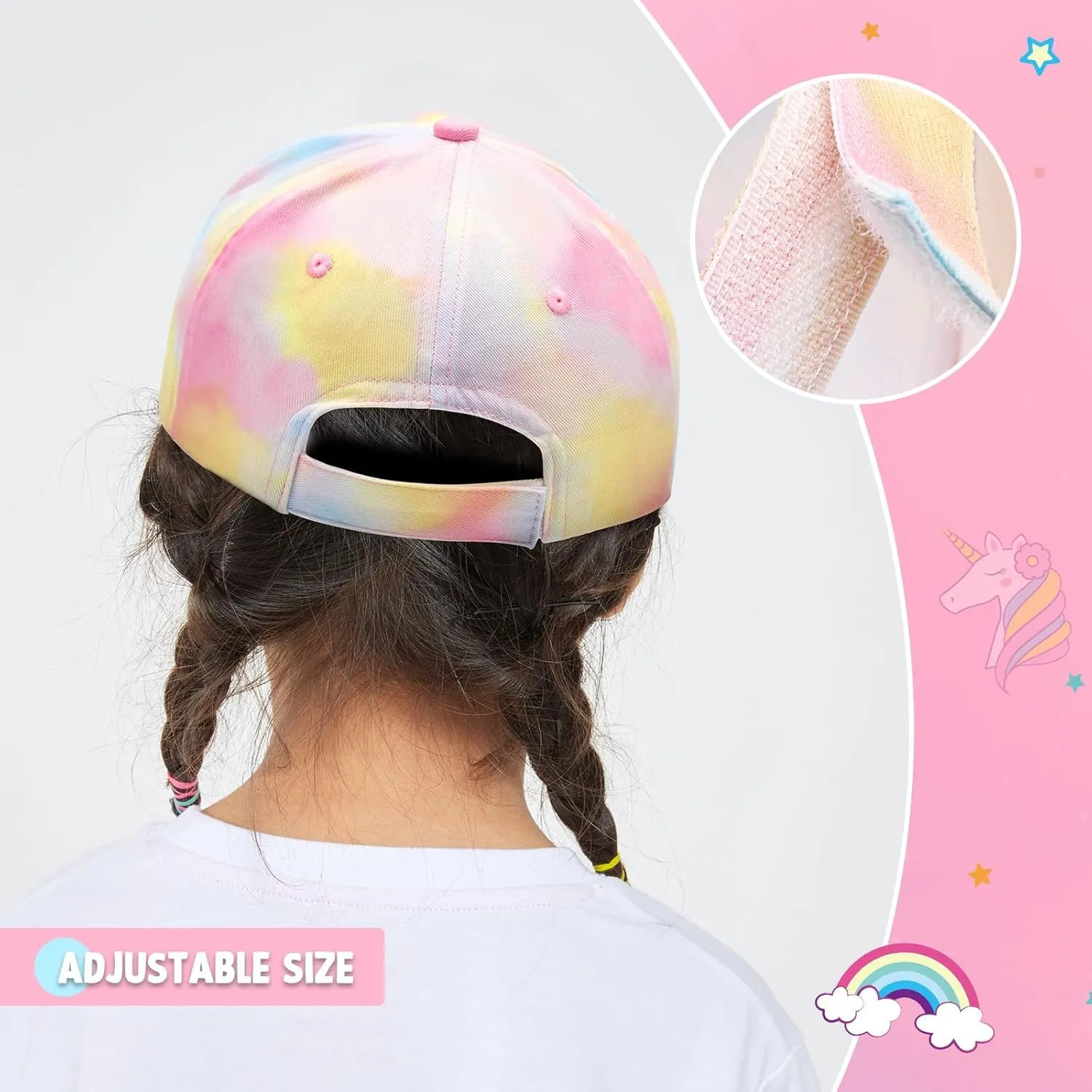 Kids Baseball Hat Unicorn Girls Baseball Cap Toddler Trucker Hat Girls Hats for Kids Ages 4-8