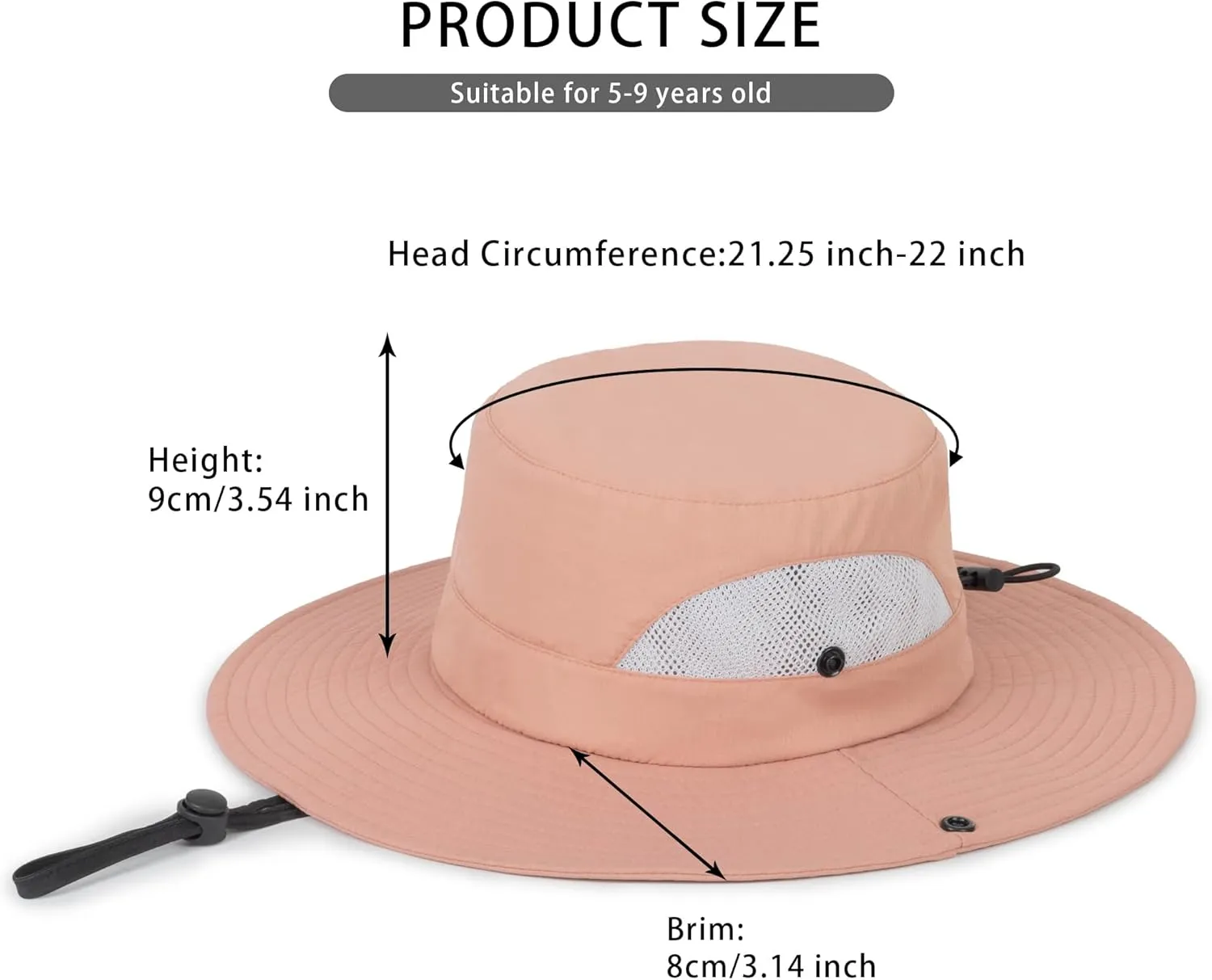 Kids Breathable Mesh Sun-Hat Fishing-Hat - Summer Outdoor Sun Protection Bucket hat Beach Hat for Girls Boys