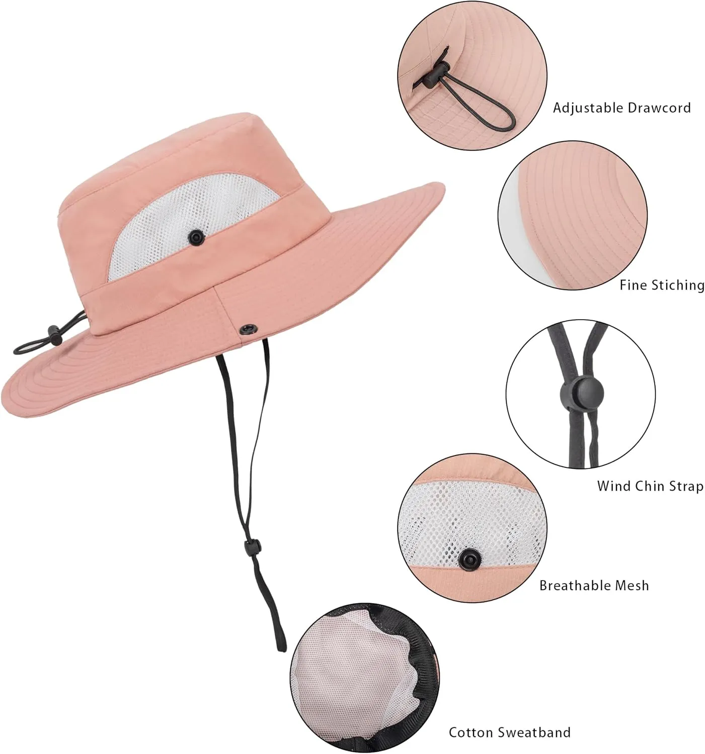 Kids Breathable Mesh Sun-Hat Fishing-Hat - Summer Outdoor Sun Protection Bucket hat Beach Hat for Girls Boys