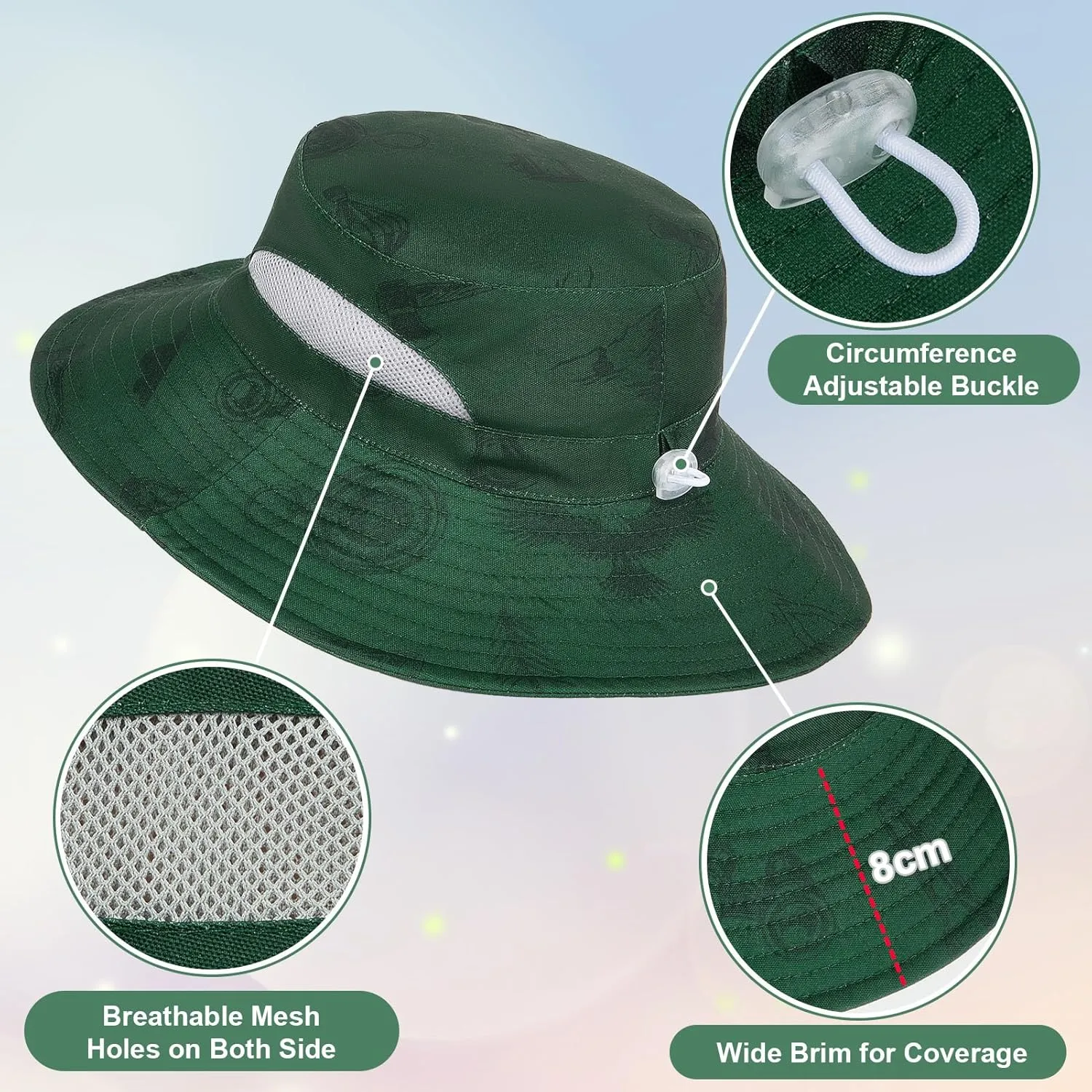 Kids Sun Hat for Girls Mesh Bucket Hat Toddler UV Protection Beach Hat Kids Foldable Fishing Hat for Girls 2-8 Years