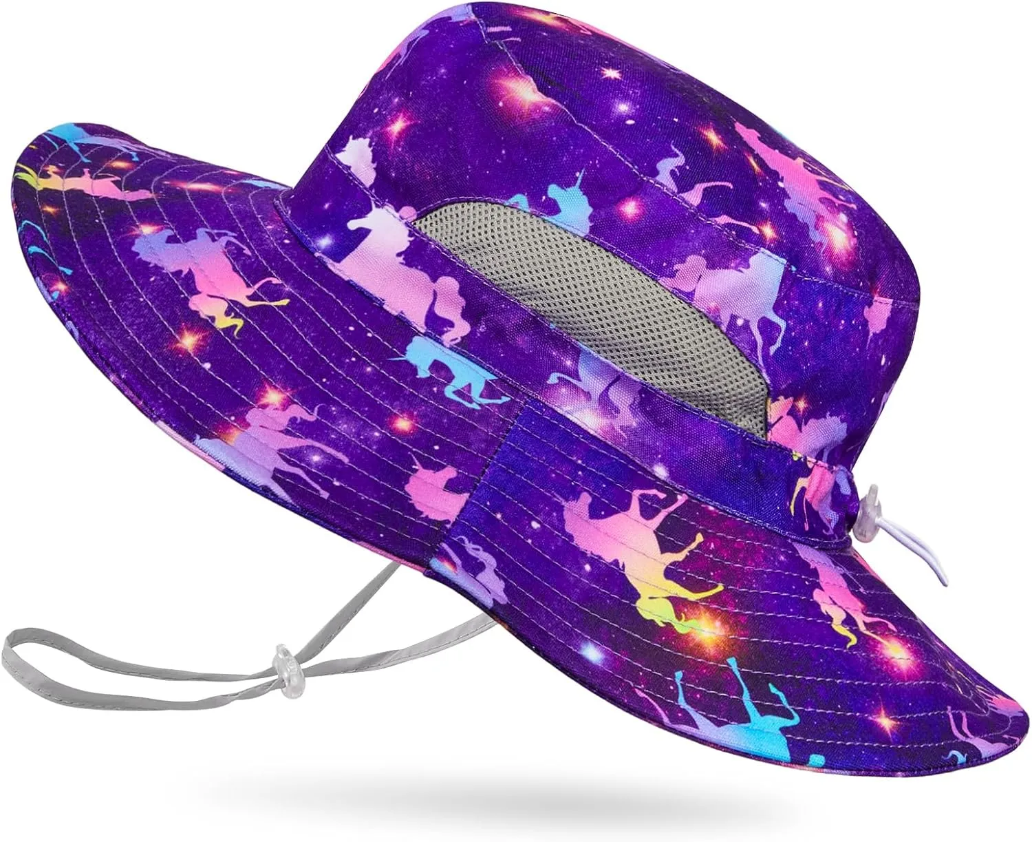 Kids Sun Hat for Girls Mesh Bucket Hat Toddler UV Protection Beach Hat Kids Foldable Fishing Hat for Girls 2-8 Years