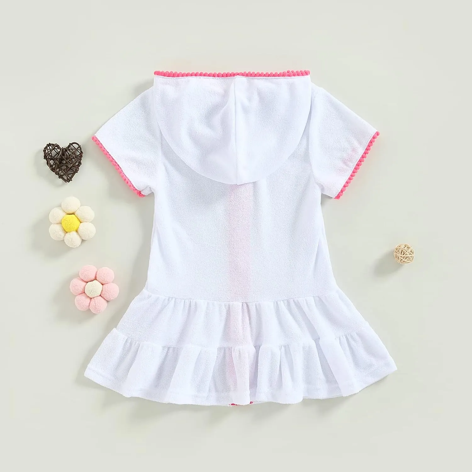 Kids Toddler Girls Swim Cover Up Zip Up Hooded Towel Terry Swimsuit Robe Pool Beach Bathing Suit Wraps Swimwear
