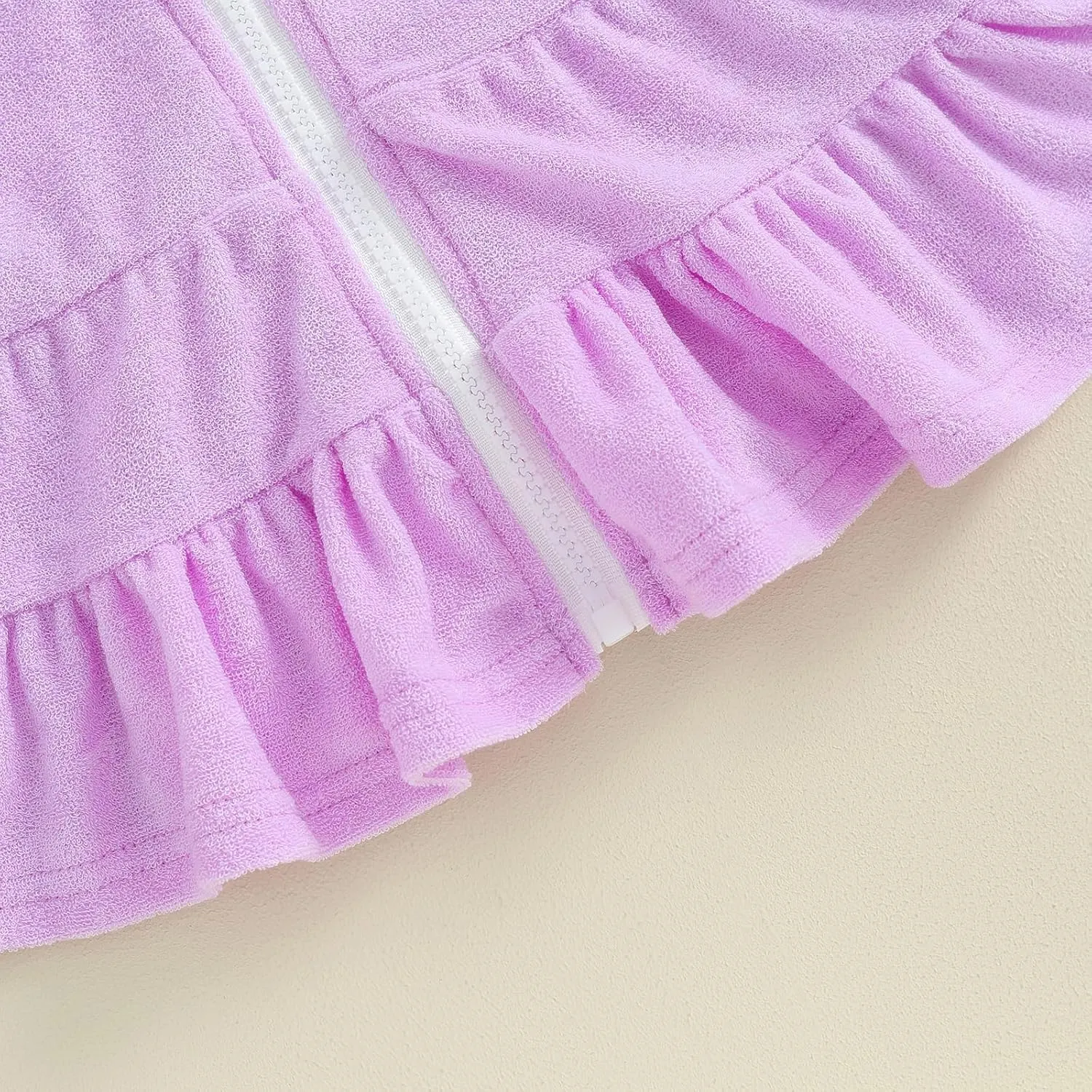 Kids Toddler Girls Swim Cover Up Zip Up Hooded Towel Terry Swimsuit Robe Pool Beach Bathing Suit Wraps Swimwear