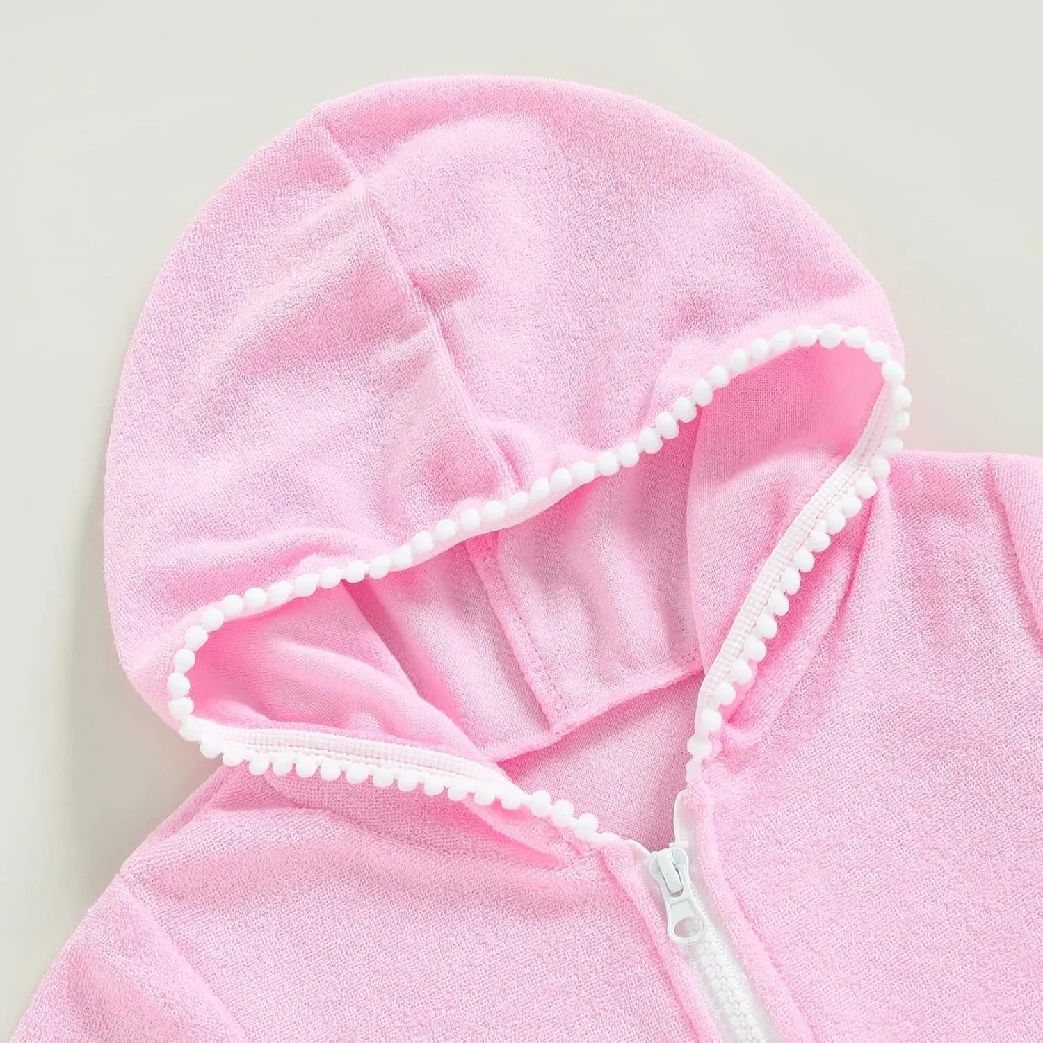 Kids Toddler Girls Swim Cover Up Zip Up Hooded Towel Terry Swimsuit Robe Pool Beach Bathing Suit Wraps Swimwear