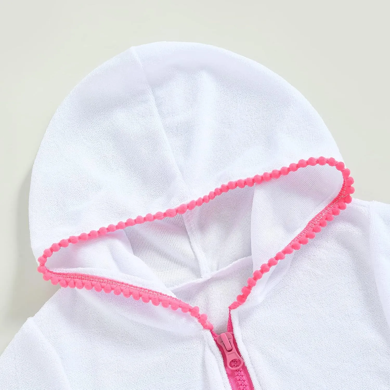 Kids Toddler Girls Swim Cover Up Zip Up Hooded Towel Terry Swimsuit Robe Pool Beach Bathing Suit Wraps Swimwear