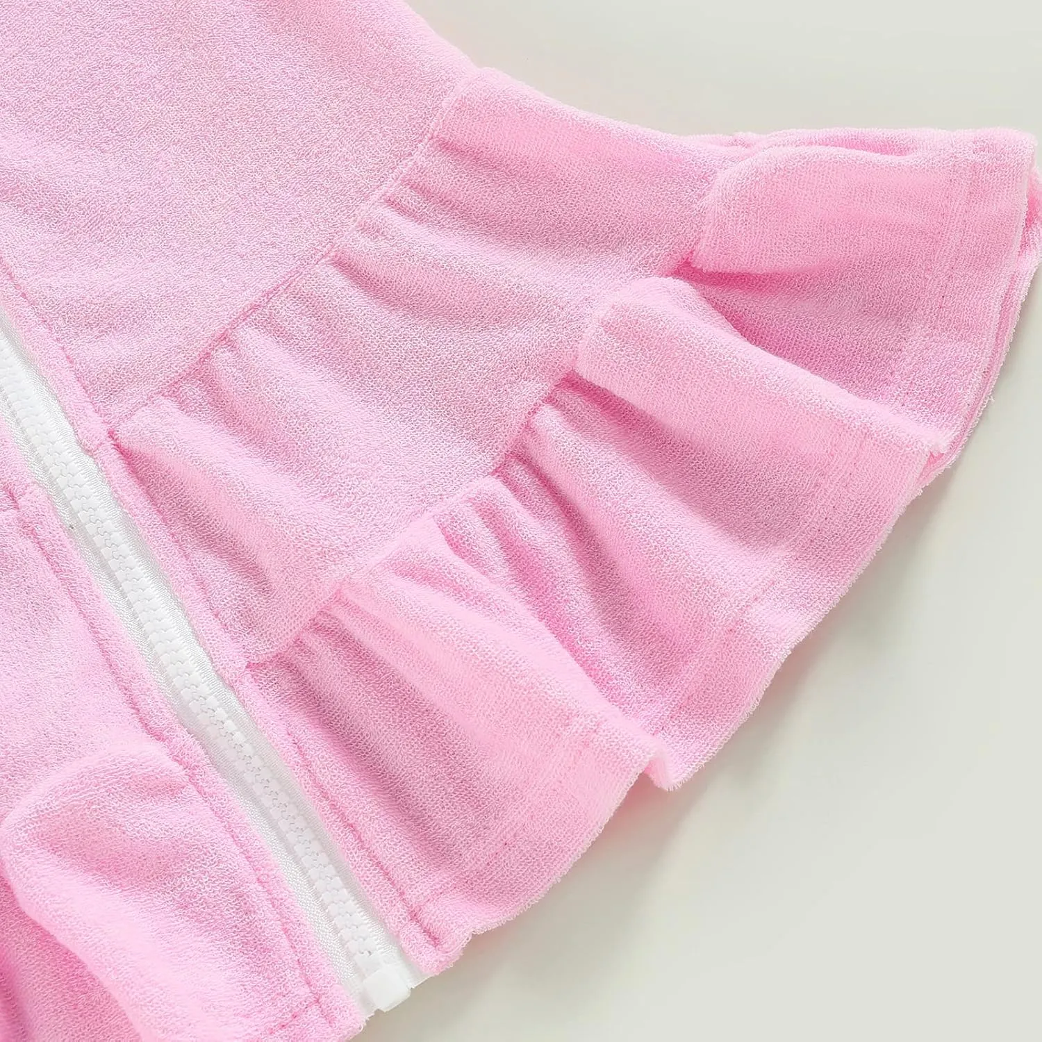 Kids Toddler Girls Swim Cover Up Zip Up Hooded Towel Terry Swimsuit Robe Pool Beach Bathing Suit Wraps Swimwear