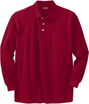 KingSize Men's Big & Tall Long-Sleeve Shrink-Less Piqu Polo