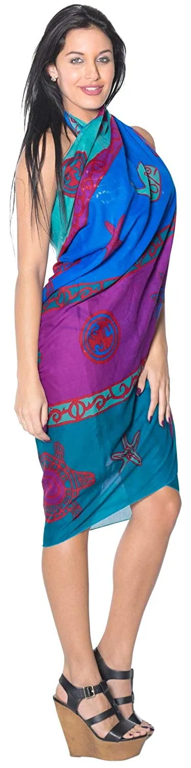 LA LEELA Sarong Bathing Suit Pareo Wrap Bikini Cover ups Womens Skirt Swimsuit Swimwear