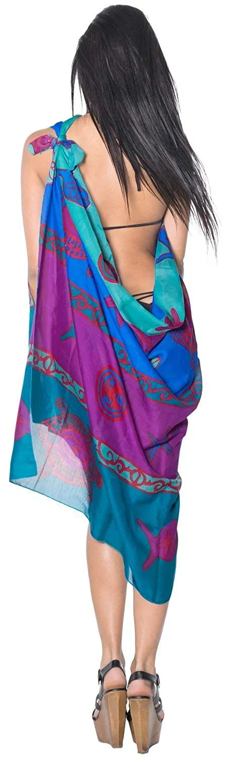 LA LEELA Sarong Bathing Suit Pareo Wrap Bikini Cover ups Womens Skirt Swimsuit Swimwear