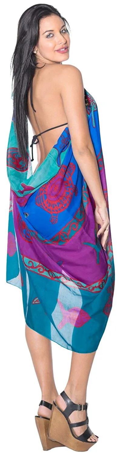 LA LEELA Sarong Bathing Suit Pareo Wrap Bikini Cover ups Womens Skirt Swimsuit Swimwear