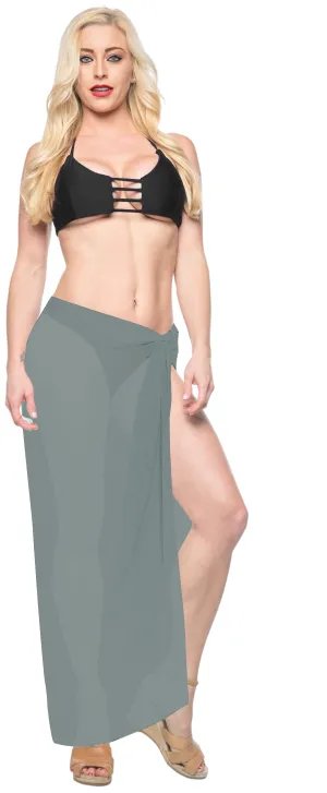La Leela Women's Bikini Beach Wrap Hawaiian Sarong Swimming Suit Bathing Pareo Beachwear Dress Cover up Long 68"x42" Grey 125619
