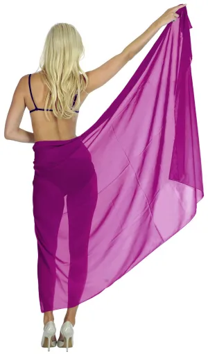 La Leela Women's Bikini Beach Wrap Hawaiian Sarong Swimming Suit Bathing Pareo Beachwear Dress Cover up Long 68"x42" Magenta 117022
