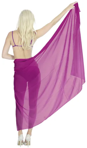 La Leela Women's Bikini Beach Wrap Hawaiian Sarong Swimming Suit Bathing Pareo Beachwear Dress Cover up Long 68"x42" Magenta 124228
