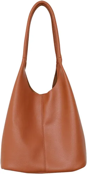 Ladies soft leather handbag bucket bag shoulder bag