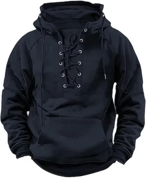 LCMTWX Zip Up Hoodie Men Winter Vintage Long Sleeve Hoodie Half Zipper Hooded Sweatshirt Top Workwear Multi Pocket Outdoor