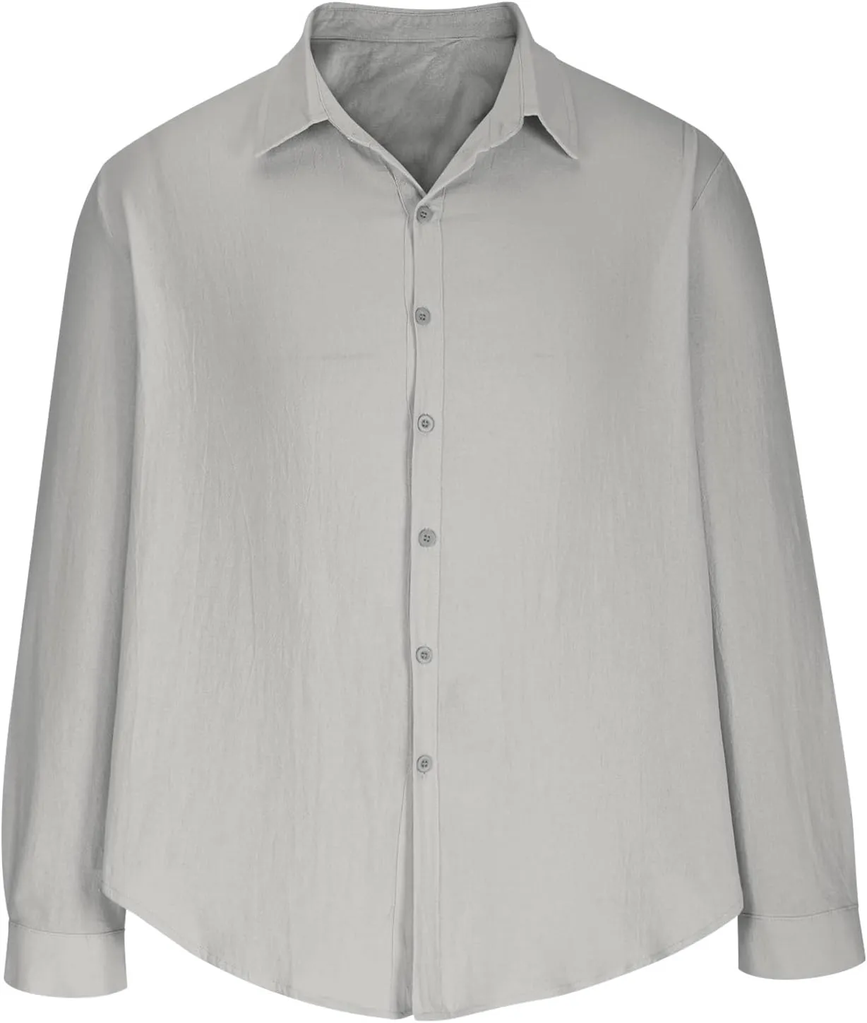 lcziwo Button Down Shirts for Men Casual Long Sleeve Cotton Linen Shirt Regular Casual Work Shirt Loose Solid Beach Shirt