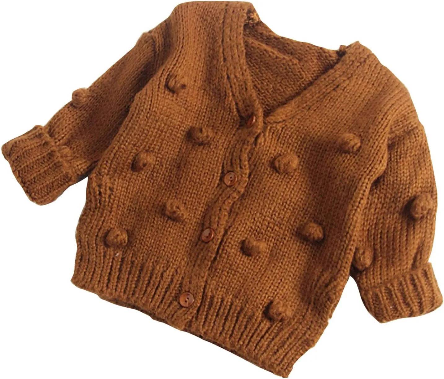 Lefyira Toddler Baby Girl Knit Cardigan Sweaters Open Front Pompom Knitwear Jacket Button Down Solid Knitted Outwear