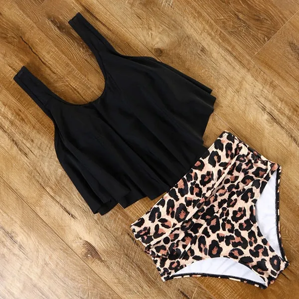 Leopard Bikini 2020 High Waist Bikini Animal Print Tankini Floral Swimsuit Brazilian Ruffle Swimsuit Plus Size Swimwear Women