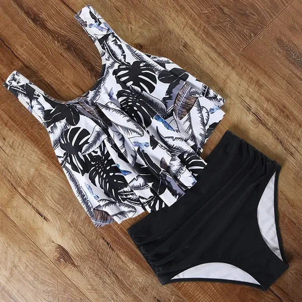 Leopard Bikini 2020 High Waist Bikini Animal Print Tankini Floral Swimsuit Brazilian Ruffle Swimsuit Plus Size Swimwear Women