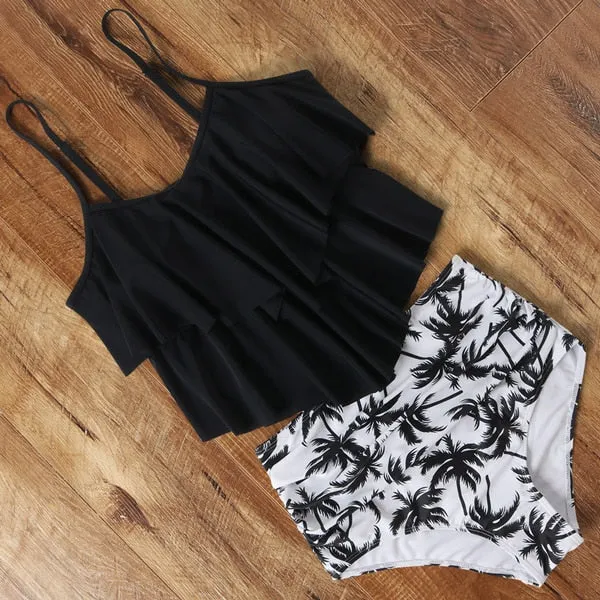 Leopard Bikini 2020 High Waist Bikini Animal Print Tankini Floral Swimsuit Brazilian Ruffle Swimsuit Plus Size Swimwear Women