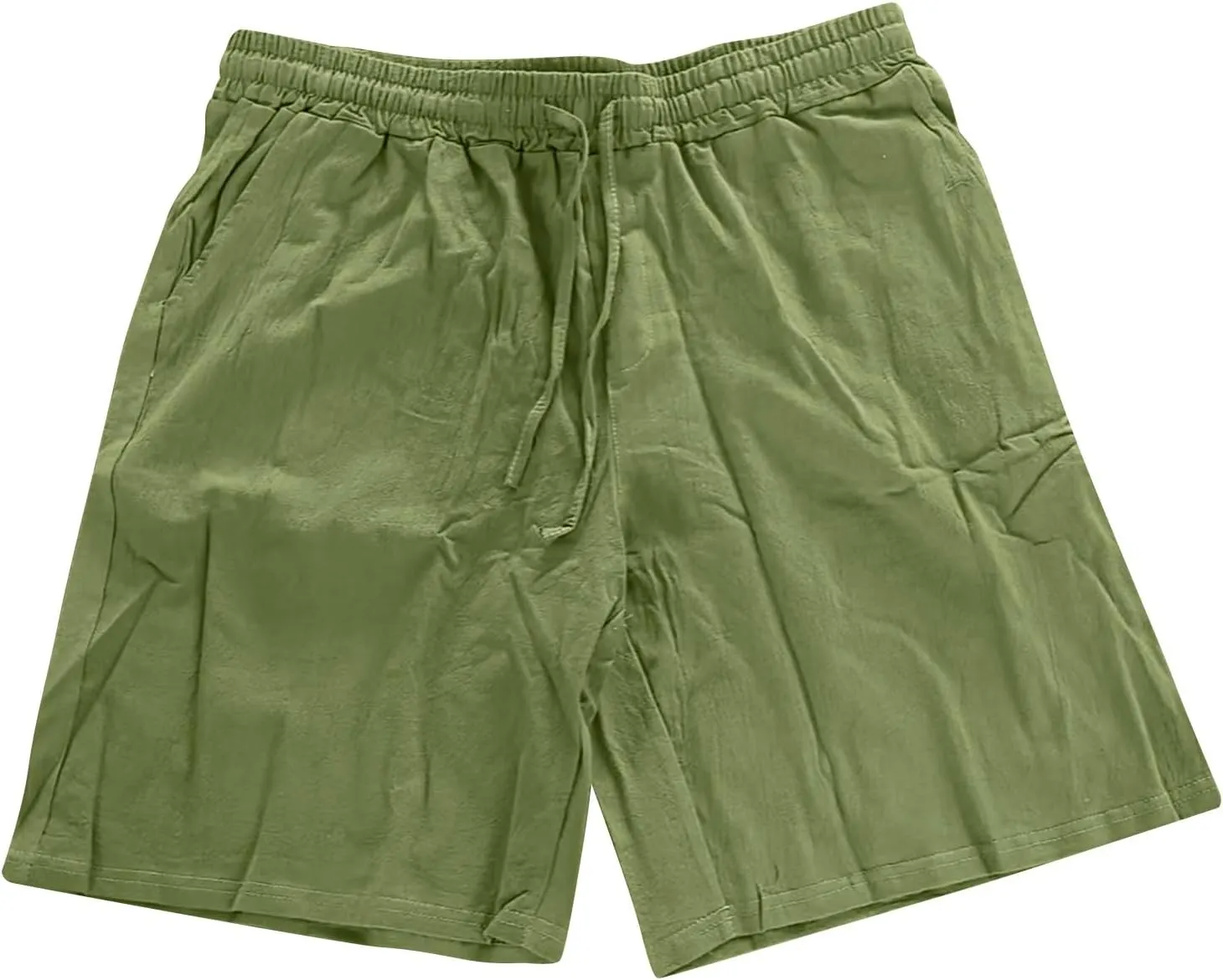 Linen Shorts for Men Elastic Waisted Drawstring Summer Shorts Lightweight Relaxed Fit Beach Short Pants with Pockets