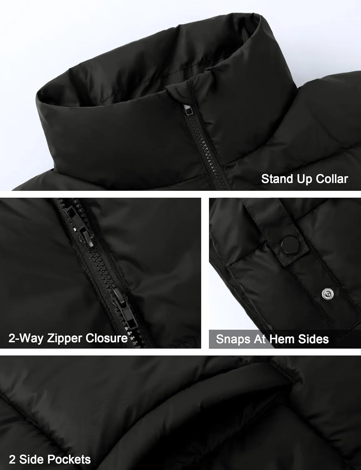Lingswallow Womens Puffer Vest Oversized Puffer Jacket Coat Outerwear Sleeveless Stand Collar Vest for Women 2024 Trendy