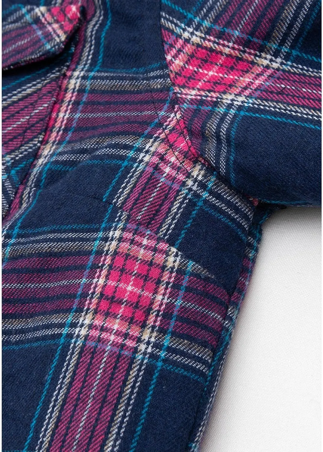 Lisskolo Women's Sherpa Flannel Jacket with Hand Pockets,Warm Fleece Lined Button Up Plaid Flannel Shirt Jackets