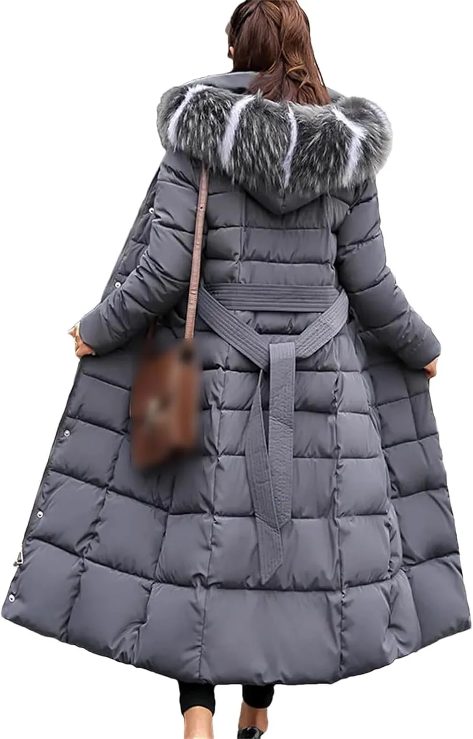 Long Cotton Coat Female Winter Over Knee Loose Large Fur Collar Hooded Warm Thick Parkas Down Cotton Padded Overcoat