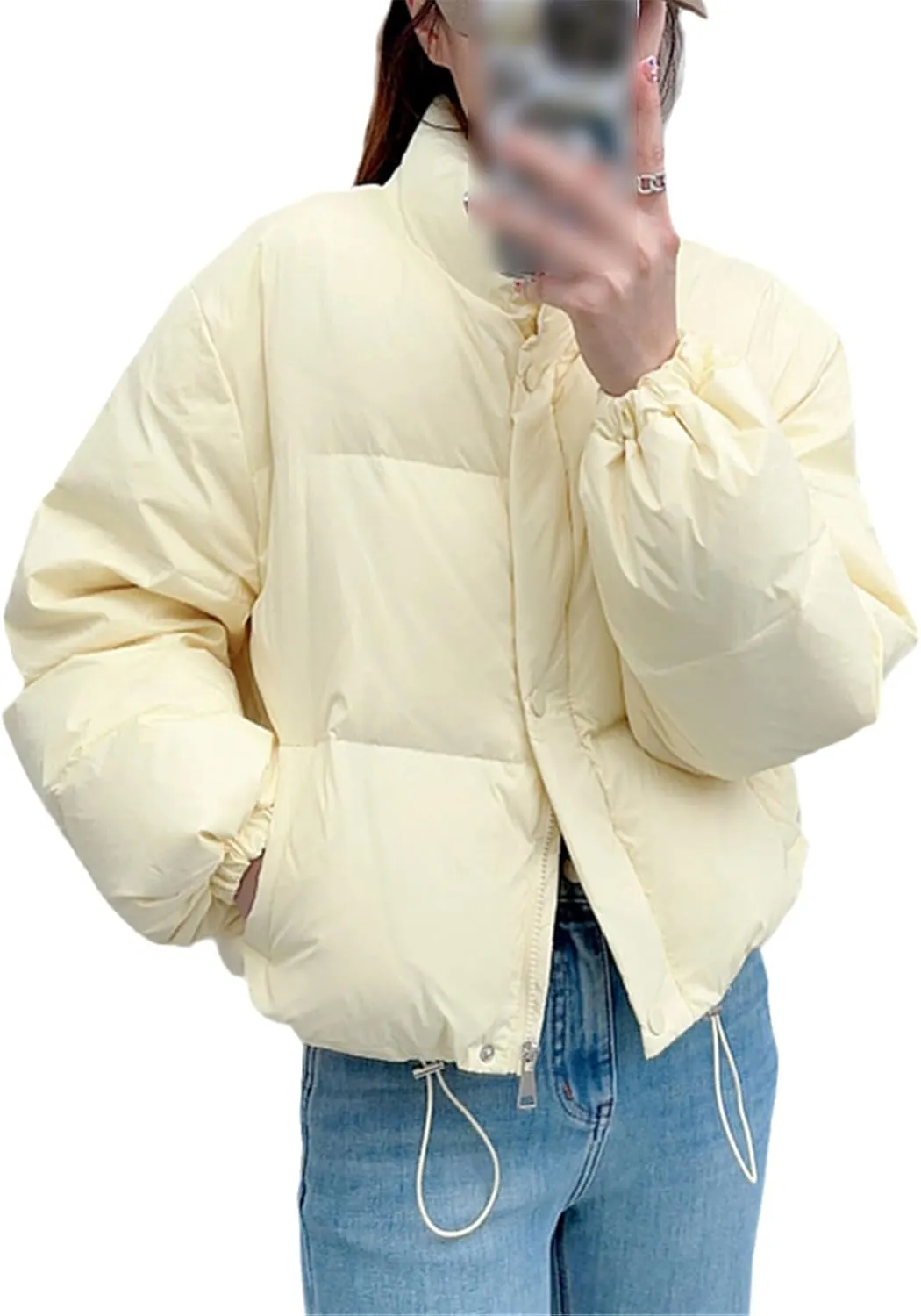 Loose Women's Parka Jackets Thicken Warm Winter Cold Coat Puffy Stand Collar Cotton Padded Jacket
