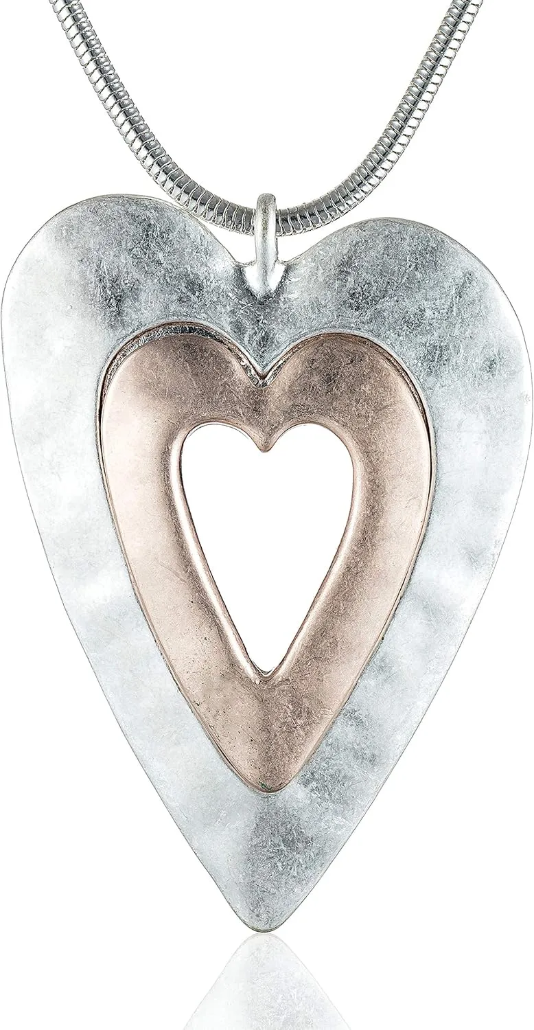 Love Heart Pendant Necklace for Women Fashion Jewelry Long Chian Sweater Necklaces