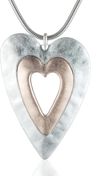 Love Heart Pendant Necklace for Women Fashion Jewelry Long Chian Sweater Necklaces