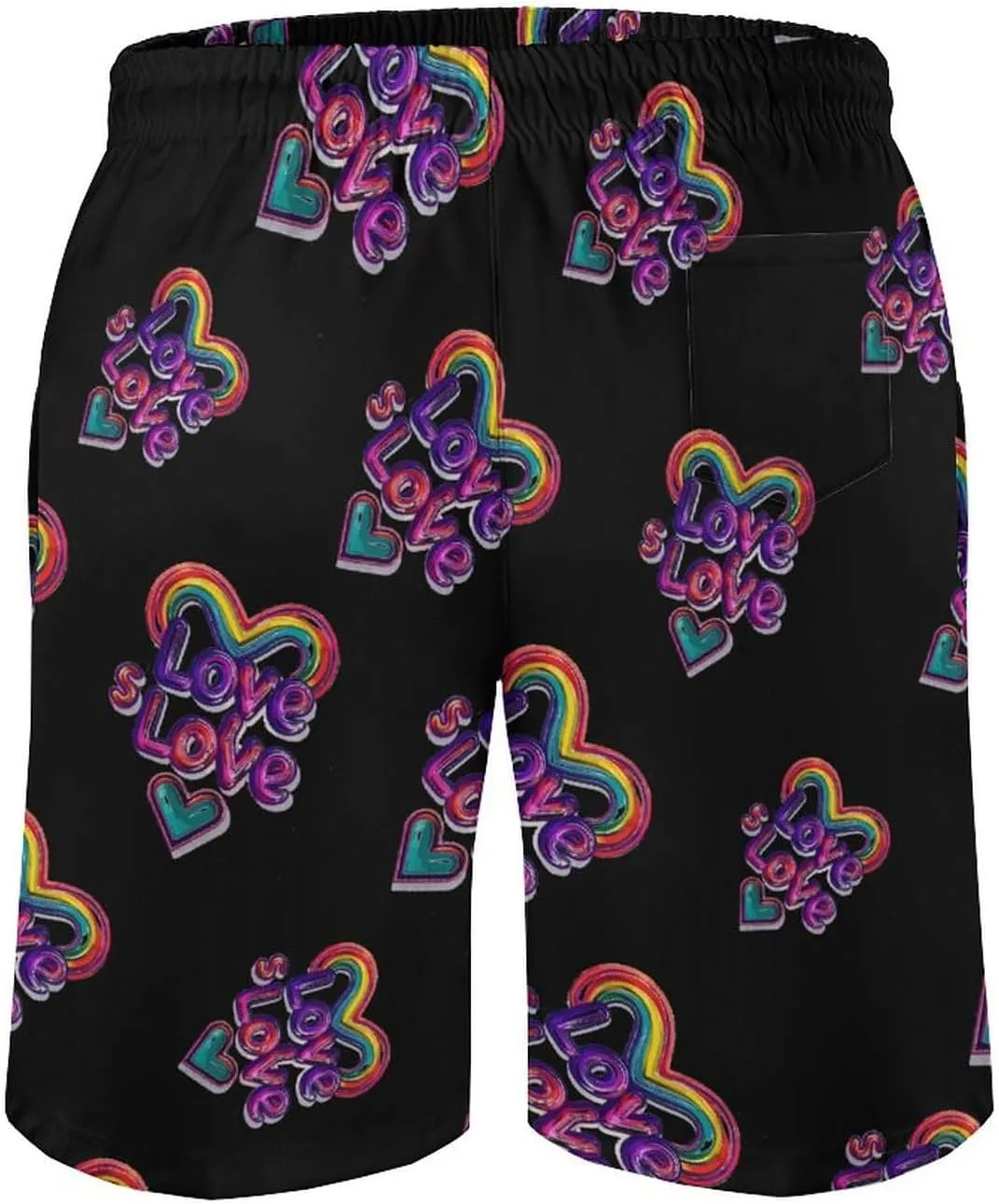 Love Is Love Gay Prideful Men's Swim Trunks Quick Dry Board Shorts Breathable Summer Beach Shorts Bathing Suits