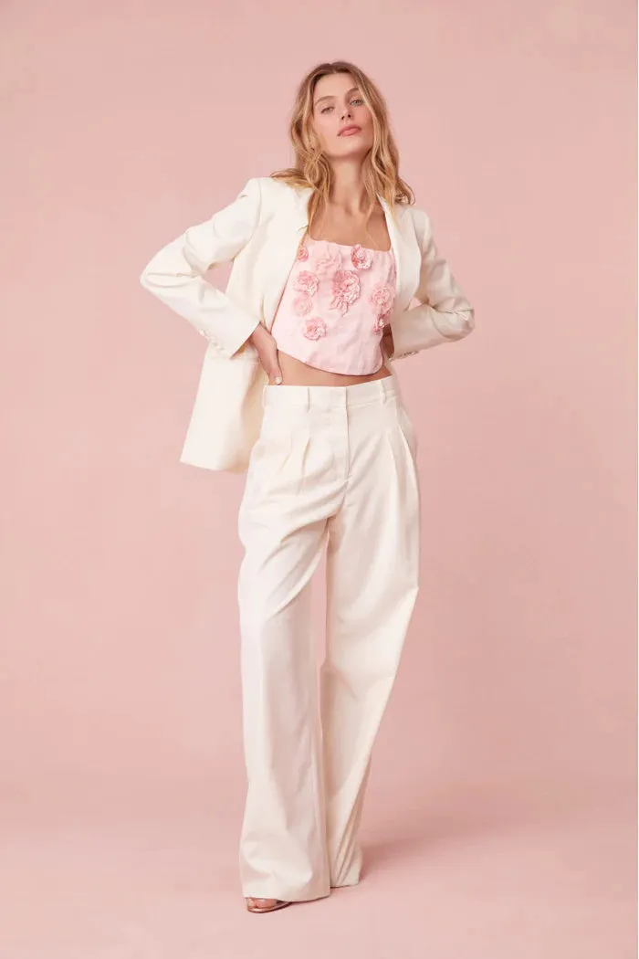 Loveshackfancy Lorelai Embellished Bustier Top in Rose Champagne