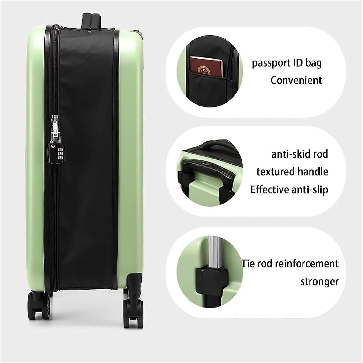 LuggageSuitcases With Wheels Carry On Luggage Expandable Luggage Foldable Luggage Carry on Luggage Comfort Handle Luggage Suitcase Spinner Wheels Trolley Luggage Lightweight ( Color : Grey , Size : 2