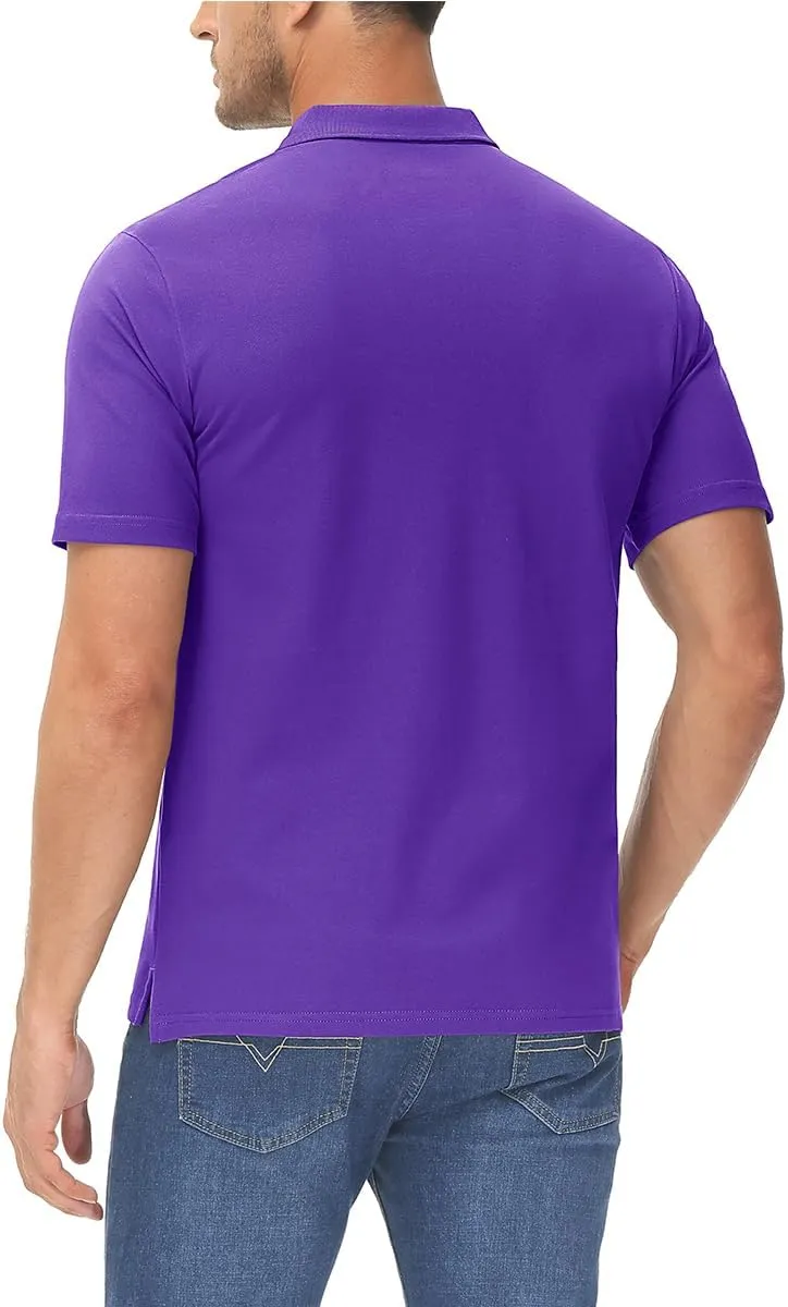 MAGCOMSEN Mens Polo Shirt Short Sleeve Golf Polo Shirt Cotton Pique Tennis Polo Shirt Lightweight Casual Shirt